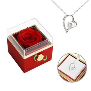 Eternal Red Rose Revolving Box - Built-in A Delicate Necklace, Revolving Box ... - Picture 1 of 8