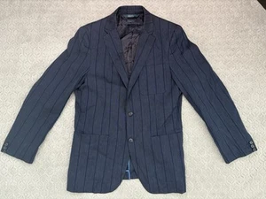 Perry Ellis Portfolio Linen Sport Coat Mens Sz 38R Blue Blazer Jacket Modern Fit - Picture 1 of 7