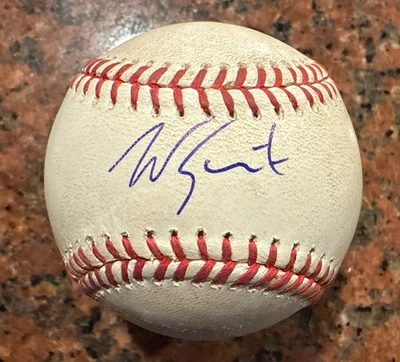 WILL SMITH SIGNED BALL GAME USED HIT DOUBLE DODGERS 2022 MLB HOLO & PSA/DNA - Image 1 of 4
