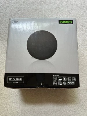 Fusion Marine 010-02301-00 FM-S10RB 10" Black Round Flush Mount Subwoofer - NEW - Image 1 of 4