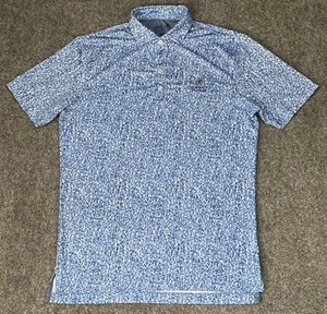 Johnnie-O Maliblu Blue Hitchens Printed Jersey Performance Polo Shirt Sz. Small - Picture 1 of 10
