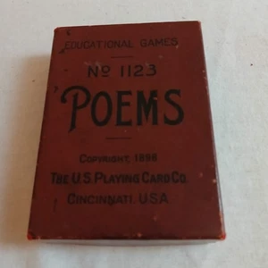 Antiguo juego de cartas poemas de 1898 edición Fireside # 1123 Cincinnati gris CO completo en muy buena condición - Imagen 1 de 8