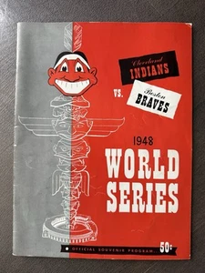 Original 1948 World Series Program W/Larry Doby Auto Cleveland Indians vs Braves - Picture 1 of 5