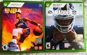 Madden NFL 24 & NBA 2K23 Microsoft Xbox Series X Bundle Lot - Picture 1 of 4