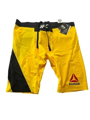 NWT UFC Reebok 2XL Octagon Vale Tudo Shorts w/DRAWSTRING Chalk S14R Gold/Black - Image 1 of 4