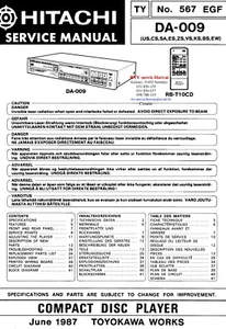Manual de servicio instrucciones para Hitachi DA-009 - Imagen 1 de 1