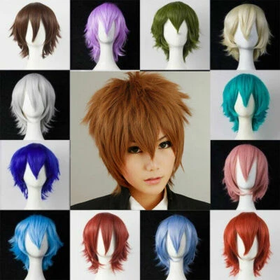 Cool Short Hair Full Wigs Multi-color Cosplay Costume Fashion Anime Party Hair - Image 1 of 2