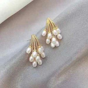 Dazzling Pearl Drop Earrings Women - Timeless Chic, Korean Fashion Style - Picture 1 of 5