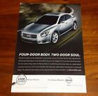 Nissan Maxima Print Ad Magazine Advertisement Four Door Body Two Door Soul Sport