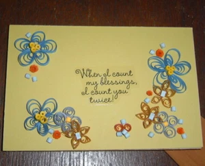 Handcrafted Plaque with Stand- When I count my Blessings Paper Quill New - Picture 1 of 1