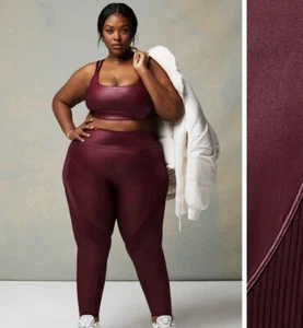 Motion365+ Contour High-Waisted Leggings Merlot Shine 3X New with Tags - Picture 1 of 10