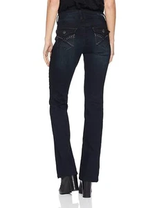 Pantalones de mezclilla Wallflower Luscious Curvy Bootcut tiro medio lavado oscuro tallas 3 5 15 17 - Imagen 1 de 10