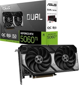 ASUS DUAL-RTX5060TI-O8G Graphics Card GeForce RTX 5060 Ti 8GB OC Ed 28Gbps GDDR7 - Picture 1 of 7