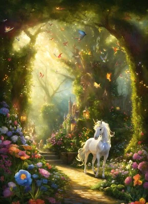 FANTASY UNICORN CANVAS PICTURE PRINT WALL ART - Image 1 of 3