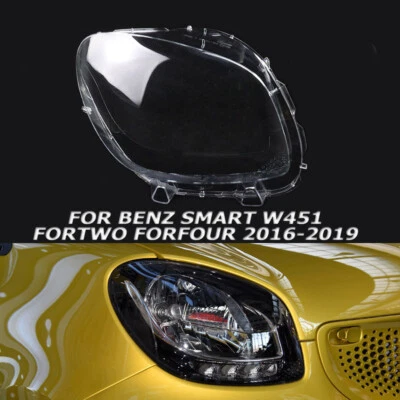 For Benz Smart W451 Fortwo Forfour 2016-2019 Right Car Headlight Cover Lens Case - Image 1 of 4