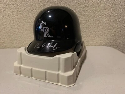Brendan Rodgers Signed Colorado Rockies Mini Helmet JSA - Image 1 of 4