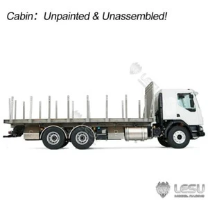 Camión de madera 1:14 2 velocidades 6x4 LESU RC plataforma plana camión coche chasis de metal motor de sonido - Imagen 1 de 11