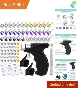 All-in-One Ear Piercing Kit: Diamond Earrings, Black Gun, and Cleaning Supplies - Picture 1 of 10