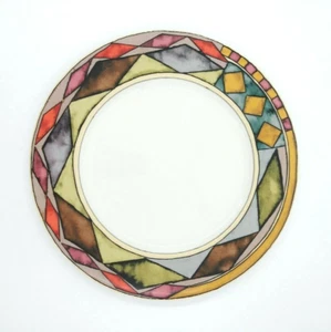 Sasaki Palazzo 12" Round Platter Chop Plate By Paula Zangero Geometric Art - Picture 1 of 5