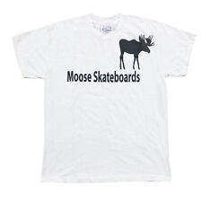 Moose Skateboard T-Shirt Center Logo White - Youth Kids Extra Large