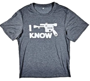 Men’s Graphic T-Shirt Medium Gray “I Know” Blaster Short Sleeve Casual Tee - Picture 1 of 9
