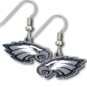 Philadelphia Eagles NFL Logo Earrings Dangle Style Nickel Free - Siskiyou - Picture 1 of 1