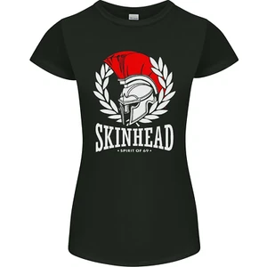 Skinhead Roman Trojan Helmet Punk Music Womens Petite Cut T-Shirt - Picture 1 of 67