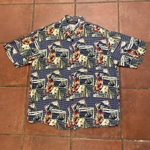 Camicia uomo Margenata taglia M hawaiana con bottoni floreale manica corta tasca rayon - Foto 1 di 7
