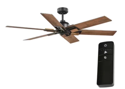 56043 Decoradores de hogar 60 pulgadas Ventilador de techo Winderige interior negro mate con control remoto Foto 1 de 4