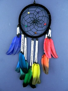 Rainbow Dream Catcher Boys Girls Dreamcatcher Black White Red Yellow Orange Blue - Picture 1 of 4