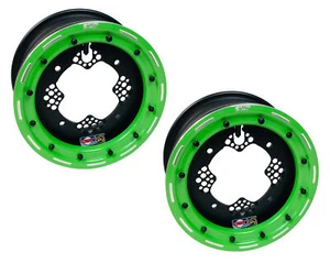 DWT ROK'N LOCK Front Green Beadlock Rims Wheel 10" 10x5 4+1 4/156 Raptor 125 - Picture 1 of 3