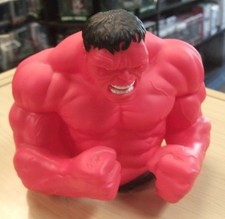Marvel Incredible Hulk red Bust Toy Figure Piggy Bank Coin Collector Monogram