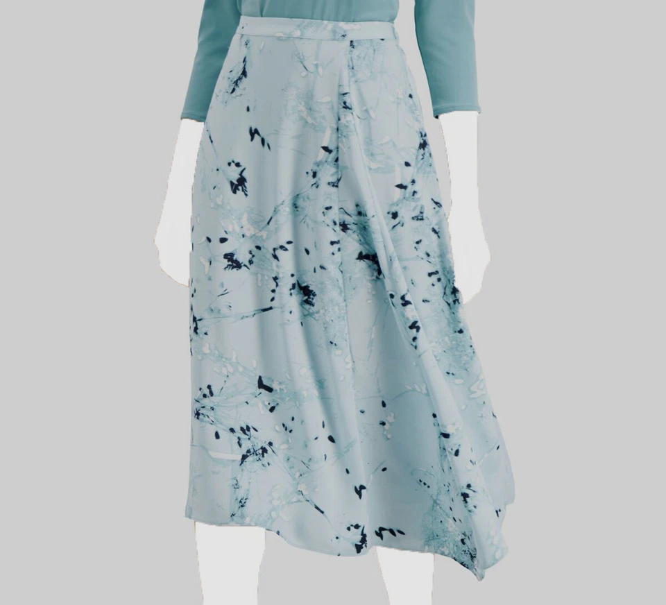 Alfani Womens A-line Skirt Impression Blue Size 18 Plus Pull-on Printed 203