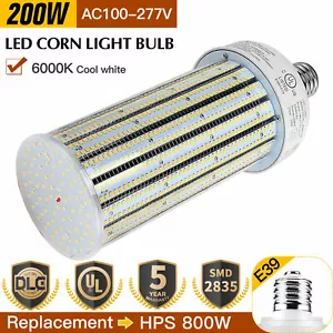 200W LED Corn Bulb 28,000 Lumens E39 Base Warehouse High Bay Light Fixture 6000K - Picture 1 of 10