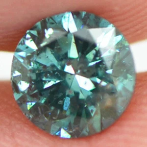 Loose Blue Diamond Natural Enhanced Round Shape Fancy SI2 Certified 0.70 Carat - Picture 1 of 10