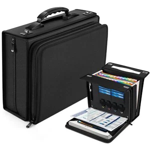 Accordion File Organizer Portable 24 Pockets Expanding File Folder with Handle - Picture 1 of 8