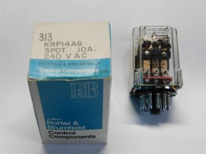 Potter & Brumfield KRP14AG 3PDT 240V Coil, 120VAC 10A Contacts 11Pin PlugIn Base - Picture 1 of 3