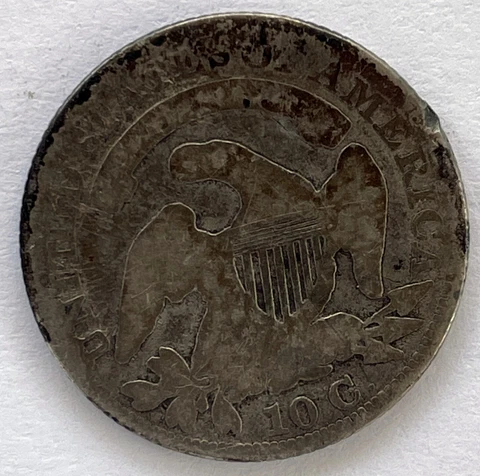 1830 JR-1 CAPPED BUST DIME    RARE CUD REVERSE OVER UNI Cover