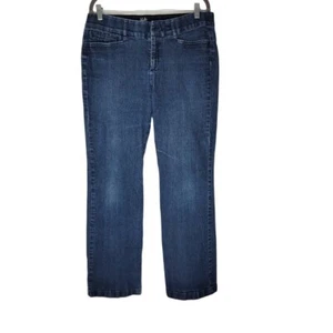 Dockers Womens Size 12 Blue Denim Straight Leg Jeans With Frayed Hems - Picture 1 of 10