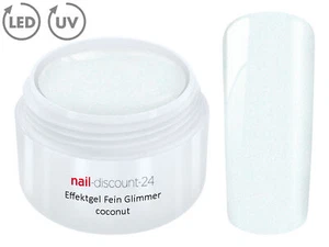 UV LED Effect Gel Fine Mica COCONUT Color Color Fine Glitter Glitter White - Picture 1 of 3