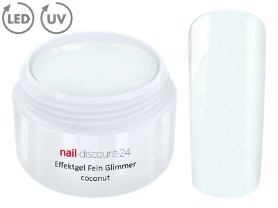 UV LED Effekt Gel Fein Glimmer COCONUT Farb Color Feiner Glitzer Glitter Weiß - Bild 1 von 3