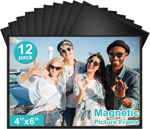 12 Pack Magnetic Photo Sleeves 4x6 Picture Holder Wall Decoration Fridge Magnet - Picture 1 of 1