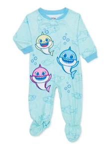 BABY SHARK MOMMY DADDY Kids Footed Pajamas Blanket Sleeper Toddlers 4T or 5T $28 - Picture 1 of 3