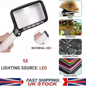 Book Magnifier for Reading Large Sheet Magnifier Reading Aid Glass 5X Times - Picture 1 of 4