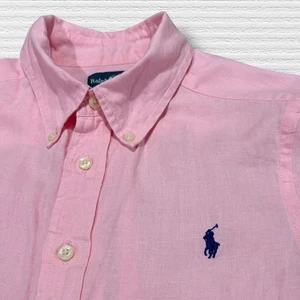 Ralph Lauren Kinder Hemd rosa Leinen Button Down M 10-12 Langarm klassisch - Bild 1 von 8