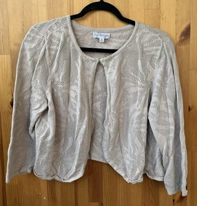 Kim Rogers Curvy Women’s Tan Open Lightweight One Button Cardigan - Size 1X - Picture 1 of 3