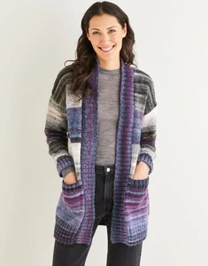 10138 Ladies Aran Longline Cardigan Knitting Pattern knit paper hard copy - Picture 1 of 1