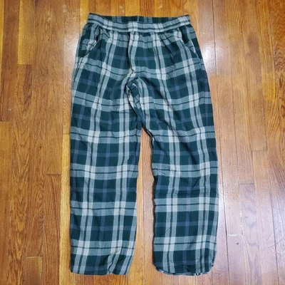 Pantalones de salón prAna para hombre medianos verdes grises franela a cuadros cordón bolsillos para dormir Foto 1 de 4
