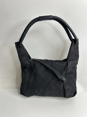 Vintage Gucci Small Shoulder Bag GG Canvas Black - Image 1 of 4