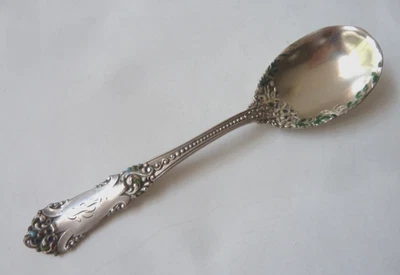 CUCHARA DE AZÚCAR ESTERLINA REED & BARTON LA MARQUISE, DECORACIÓN DE HOJAS ESMALTADAS, PAT.1895 Foto 1 de 4